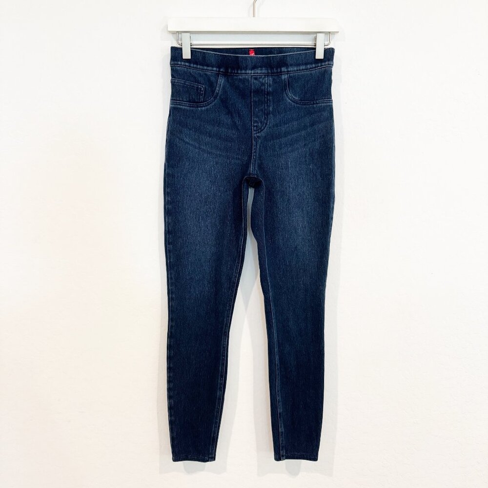 Spanx Jean-ish Ankle Leggings Stretch Denim‎ Shapewear Pull On Pants Blue Small - Picture 3 of 10